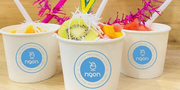 Hình ảnh những ly sữa chua trân châu Hạ Long gây sốt