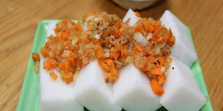 Bánh đúc mặn người Hoa thực hiện bằng các bước đơn giản